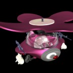 3D model of fantasy helicopter, created in Maya.